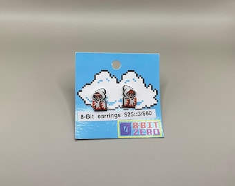 White Mage Final Fantasy 1 Earrings // White Mage Earrings // Final Fantasy 1 Earrings // FF1 Pixel Earrings // Nerdy Stud Earrings