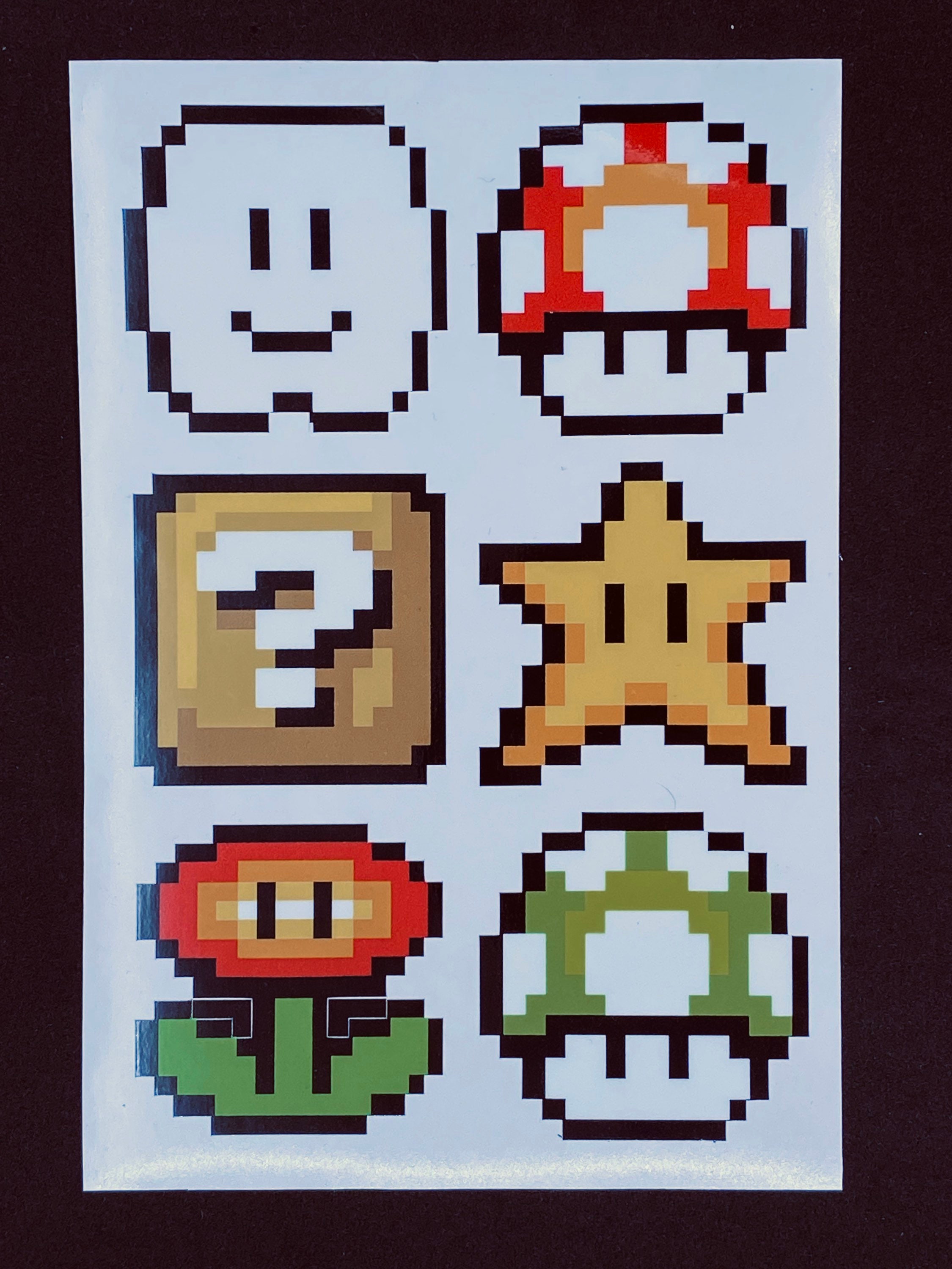 Mario Power Ups Pixelated Sticker Pack Super Mario Video Etsy Ireland