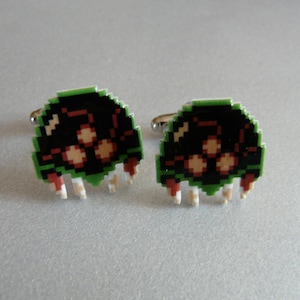 Sentient SR388 Soul Suckers metroid Cufflinks // Video Game Cufflinks // Geek Wedding Cufflinks // Gamer Wedding Cuff Links image 1