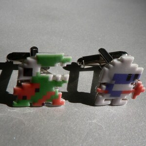 dig dug Cufflinks // Video Game Cufflinks // Geek Wedding Cufflinks // Gamer Wedding Cuff Links // Groomsmen Gift