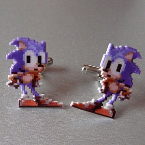 sonic the hedgehog Cufflinks // Video Game Cufflinks // Geek Wedding Cufflinks // Gamer Wedding Cuff Links // Groomsmen Gift