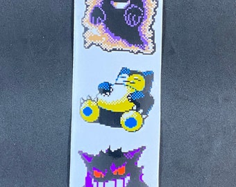 Pokemon Sleeper Pixelated Sticker Pack  // Pokemon Stickers // Nintendo Stickers // Car Decals // Missingno Snorlax Gengar