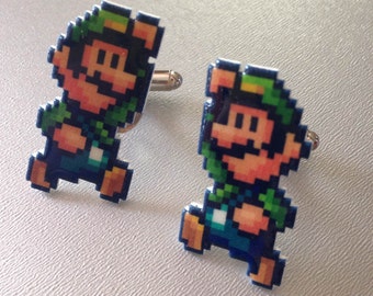 luigi - super mario 3 cufflinks