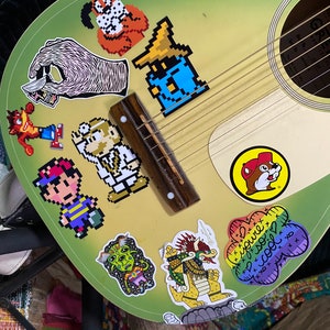 Bowser Pixelated Sticker Pack // Super Mario Video Game Stickers // Nintendo Stickers // Car Decals // Kiss Cut Vinyl Stickers image 2