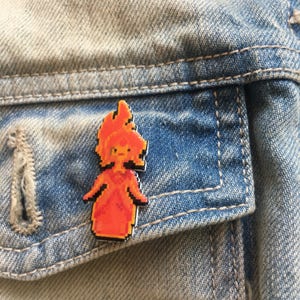 adventure time flame princess pin // Nintendo Hat Pin // Tie Tack // Retro lapel pin // resin coated shrink plastic similar to enamel pin image 1