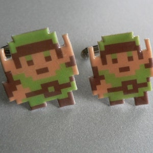 hyrule hero - legend of zelda CufflinkS // Video Game Cufflinks // Geek Wedding Cufflinks // Gamer Wedding Cuff Links // Groomsmen Gift