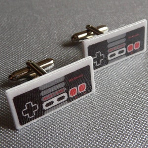 nintendo controller Cufflinks // Video Game Cufflinks // Geek Wedding Cufflinks // Gamer Wedding Cuff Links // Groomsmen Gift image 1