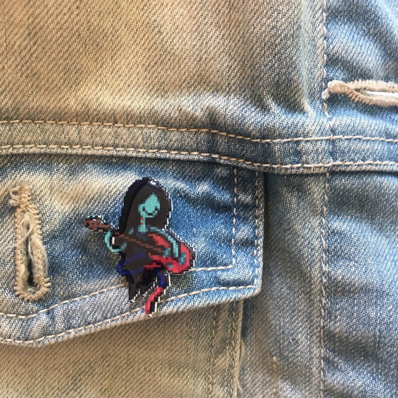 adventure time marceline vampire pin // Nintendo Hat Pin // Tie Tack // Retro lapel pin // resin coated shrink plastic similar to enamel pin image 1