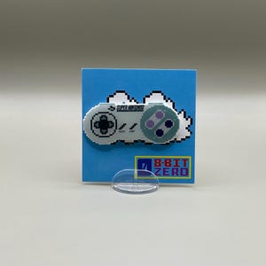 SNES Controller Pin // SNES //  Retro lapel pin // Gamer Pin // Nerdy Pin // resin coated shrink plastic similar to enamel pin