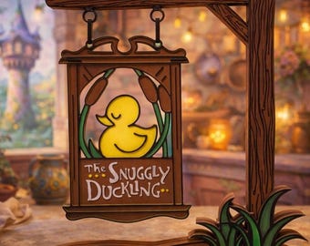 Snuggly Duckling Tavern Sign – Tangled-Inspired Standing Hanger | Disney Tabletop Decor