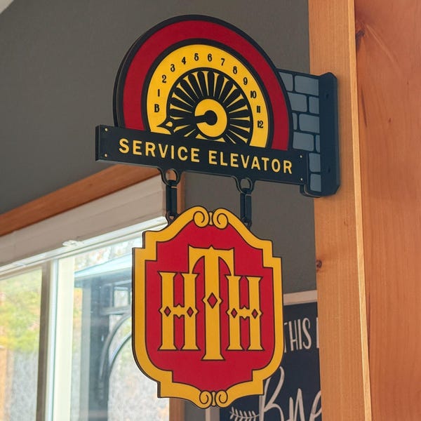 Tower of Terror Wall Hanging Sign | 3D Printed Hollywood Tower Hotel Logo Decor
