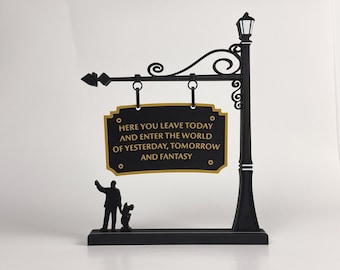 Disneyland Entrance Sign | Freestanding Disney-Inspired Plaque