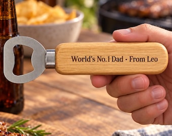 Personalized Custom engraved bottle opener for housewarming gift, Father's day gifts, Christmas Gifts for dad, Engraved Wooden bottle opener