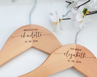 Bridal party Hangers, Bridesmaids wedding hanger, Engraved for Bridesmaid, Maid of Honour, Flower Girl, Bride, Wedding Gift Keepsake