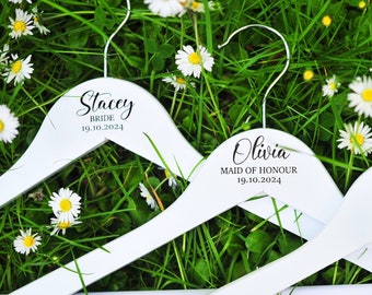 Grucce personalizzate per abiti da sposa, grucce in legno con nome