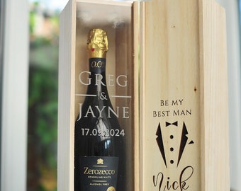 Engraved Wine Box, Wine Box with Personal Message, Personalised wine box, Custom Laser Engraved Gift Birthday Christmas Anniversary