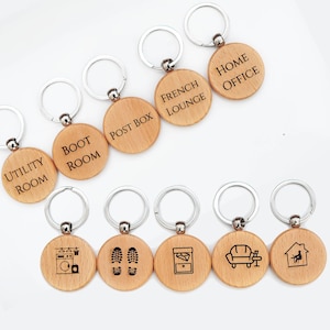 Personalised wooden key ring, New Home Gift, Stocking Filler, Custom Key Fob, House Key Tags, House Key fob, Wooden House Key Tags, Dad gift