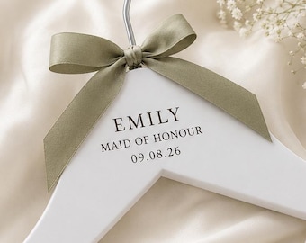 Wedding day hanger,  Personalised Wedding Dress Hanger for bride, Personalised Bridal Keepsake, Maid of Honour Hanger, Bridesmaid Hangers