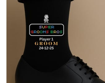 Custom Printed Wedding Socks for Groom Personalized Socks with Role and Date Groomsmen Sock Husband Socks Custom Wedding Socks for Groomsmen