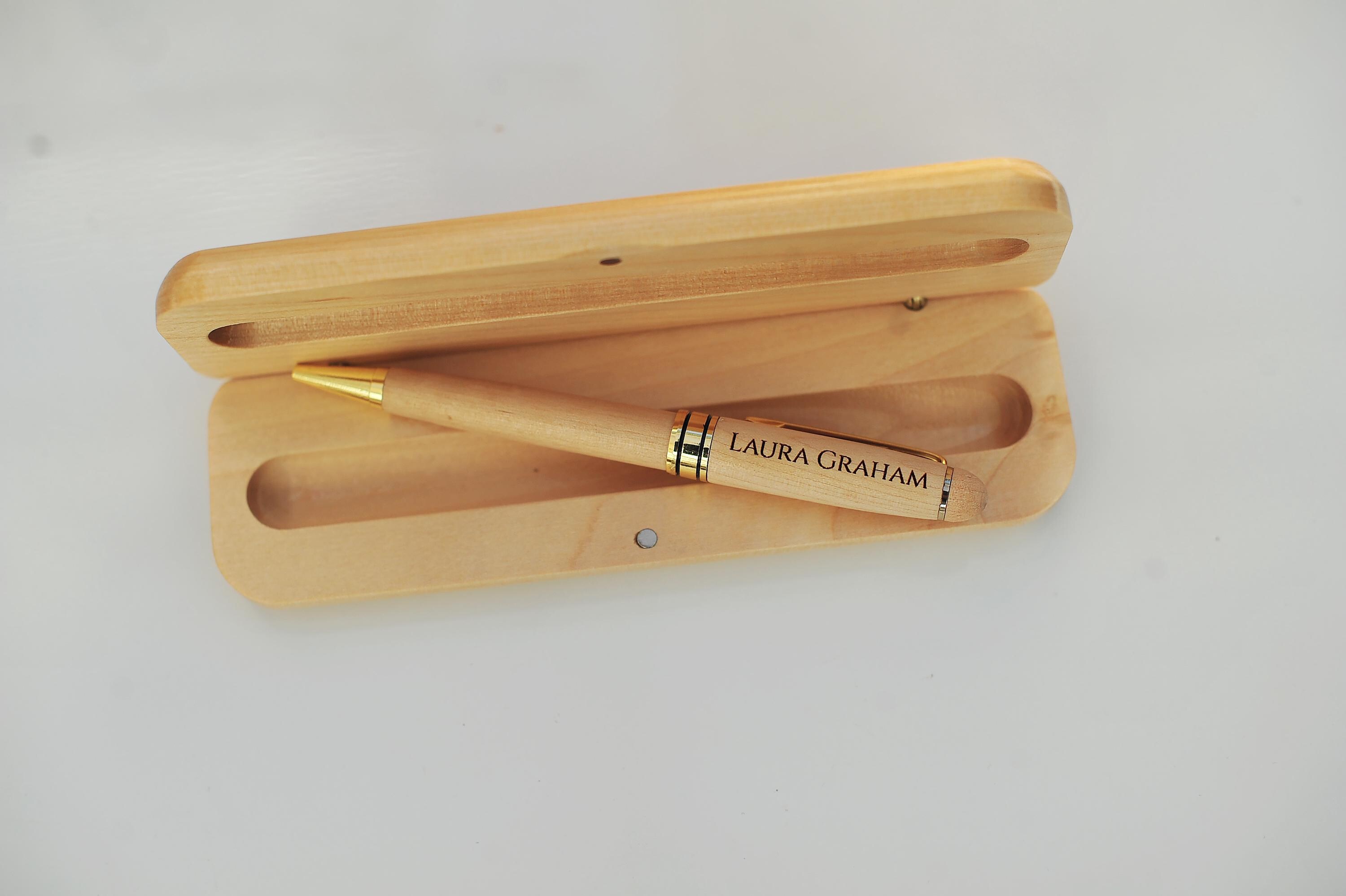 Engraved Pen and Case Set, Engraved Pen Set, Custom Wooden Pen ...