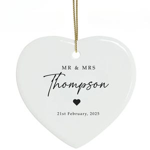 Engagement Gift | Engaged Ceramic Hanging Keepsake | Personalised Engagement Date Ornament | Newly Engaged Couple Gift | Mr & Mrs Gift