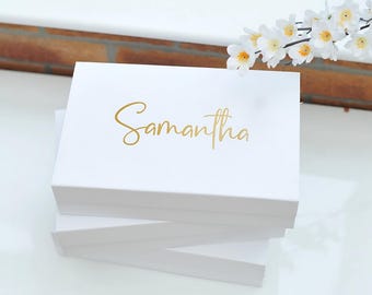 White Personalised Gift Box, Bridesmaid Proposal Box, White Gift Box, Wedding gift box, bridesmaid gift box, Christmas box, Gift boxes