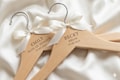 Engraved Wooden Wedding Dress Hanger, Personalised Bridal Keepsake, Bridesmaid, Maid of Honour, Flower Girl, Bride, Wedding Dress Hanger