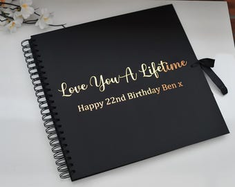 Personalised Scrap Book | Birthday Scrapbook | Spiral-bound Scrapbook | Christmas Gifts | Memory Book | Wedding Guest Book | Birthday Gift