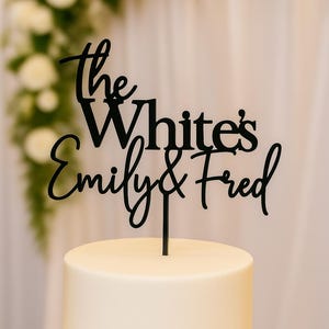 Personalized Wedding Cake Topper, Custom Couples Script Cake Topper for Weddings, Rustic cake topper, Mr and Mrs Cake Toppers, Custom Topper