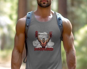 Motivational Workout Tank Top, Tired But Disciplined Graphic, Men's Gym Wear, Athletic Apparel