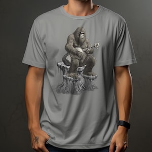 Bigfoot Playing Banjo T-Shirt: Mythical Sasquatch Music Tee