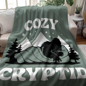 Cozy Cryptid Bigfoot Blankets, Funny Bigfoot, Sasquatch in Blanket, Cozy Blankets, Outdoorsy Home Decor, Cryptid Lover Gifts