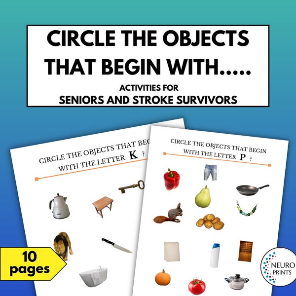 Stroke Recovery Worksheets/Dementia Simple Activity Pages/ Motivating Stimulating Exercises For Senior Citizens/ Brain Recovery Games