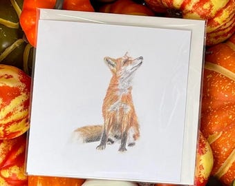 Handgezeichnete Grusskarte Fuchs