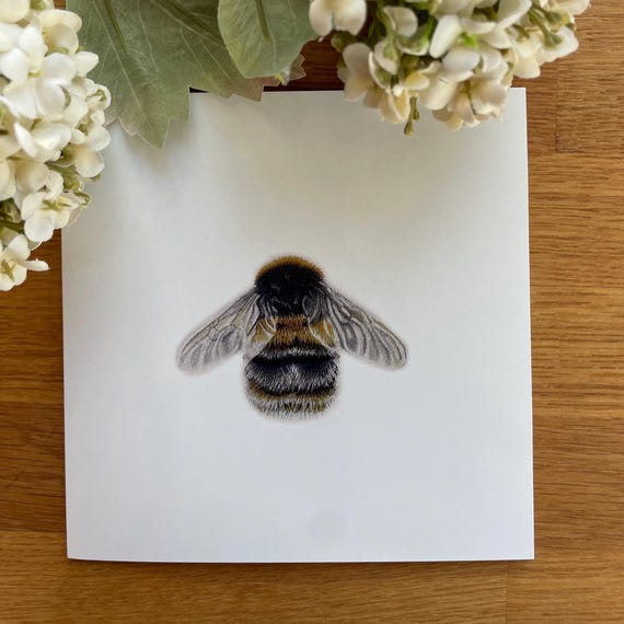 Hand drawn bee greeting card