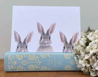 Size A6 hand drawn bunny greeting card