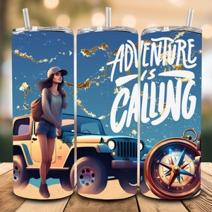 Offroad Dream Girl Seamless Tumbler Wrap PNG & PDF, 20oz Skinny Sublimation Tumbler Design, Digital Tumbler Wraps, Sublimation File