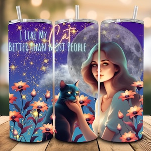 Cat Sarcasm Dream Girl Seamless Tumbler Wrap PNG & PDF, 20oz Skinny Sublimation Tumbler Design, Digital Tumbler Wraps, Sublimation File