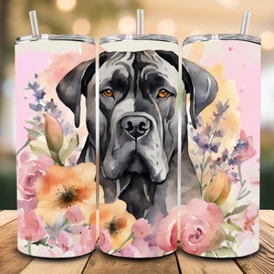 Cane Corso Dog Seamless Tumbler Wrap PNG & PDF, 20oz Skinny Sublimation Tumbler Design, Digital Tumbler Wraps, Sublimation File