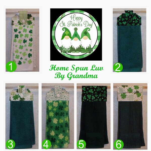 Saint Patrick's Day - One Oven door towel, Kitchen hanging towel, Dish towel, Bathroom hand towel - St. Pats Day