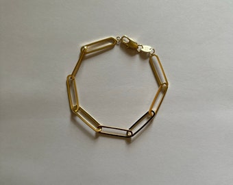 18K Gold Filled Paper Clip Link Bracelet - The Ava Bracelet