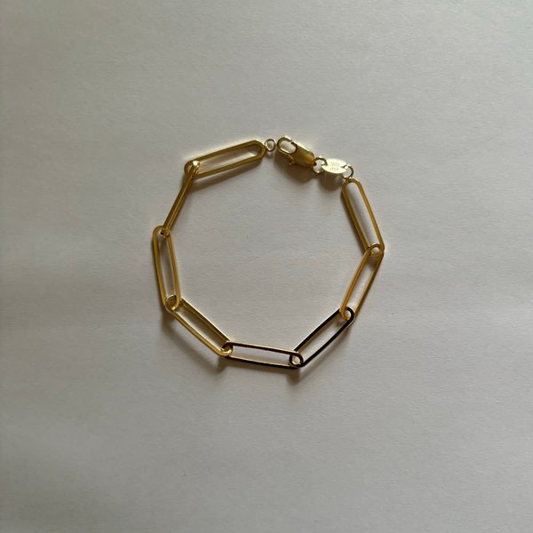 18K Gold Filled Paper Clip Link Bracelet - The Ava Bracelet