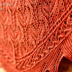 Heart on Fire Knitting Shawl Pattern in PDF