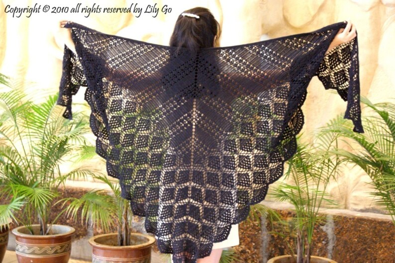 Garden Path Crocheted Shawl in PDF File image 1