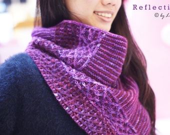 FRENCH Reflection Knitting Cowl Pattern in PDF