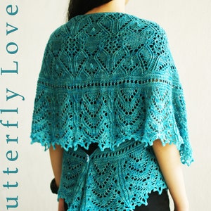 Butterfly Lovers Knitting Shawl Pattern in PDF