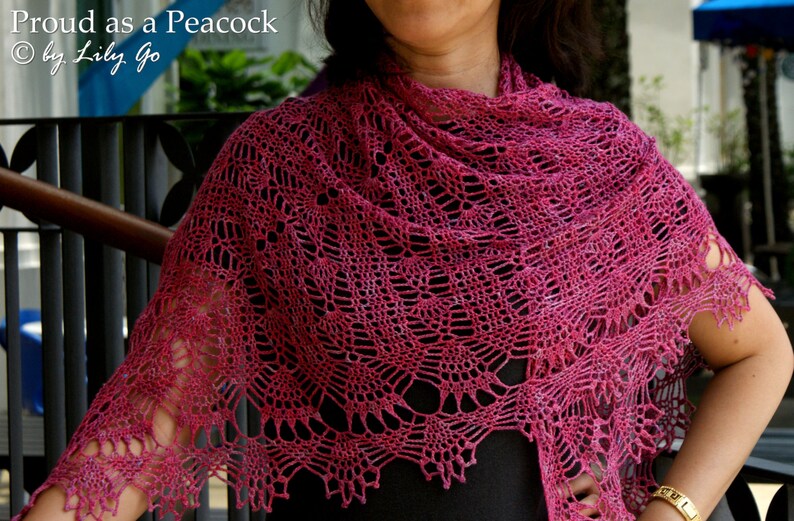 Proud as a Peacock Crocheted Shawl in PDF File image 2