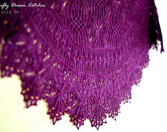 Butterfly Dream Catcher Knitting Shawl Pattern in PDF