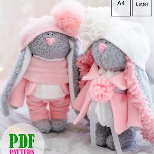 Cute Bunny Pattern Sewing Rabbit PDF Instant Download Sewing