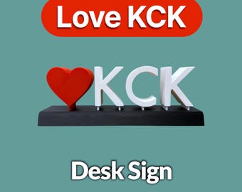 Letrero de escritorio «Love KCK» / «Love Kansas City, Kansas»